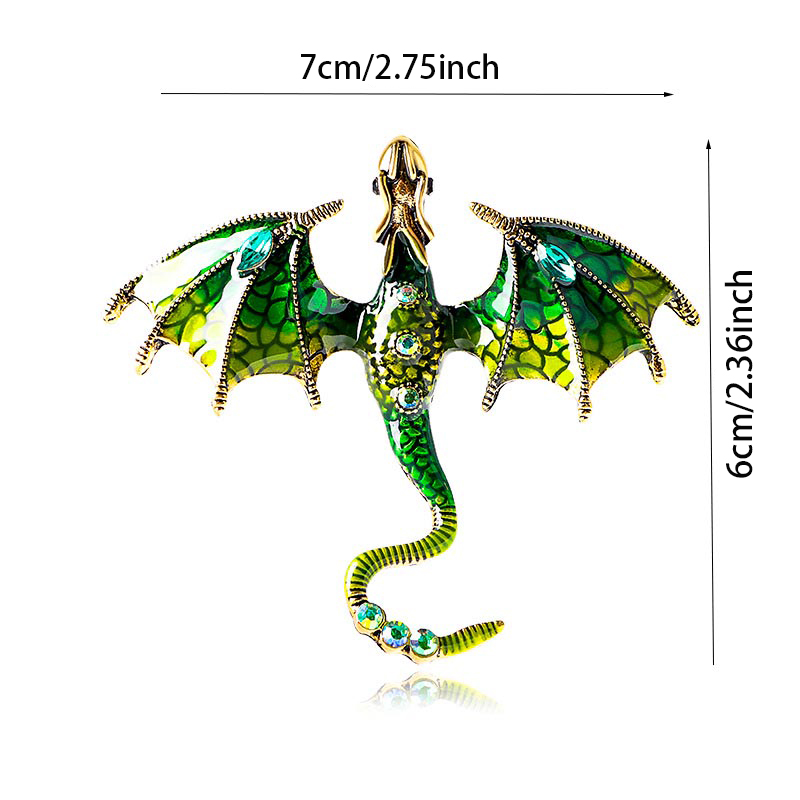 Broche de Metal dibujado a mano colorido de dragón de simulación 2024 para mujeres y hombres, alfileres de solapa elegantes, accesorios de joyería, 1 unidad