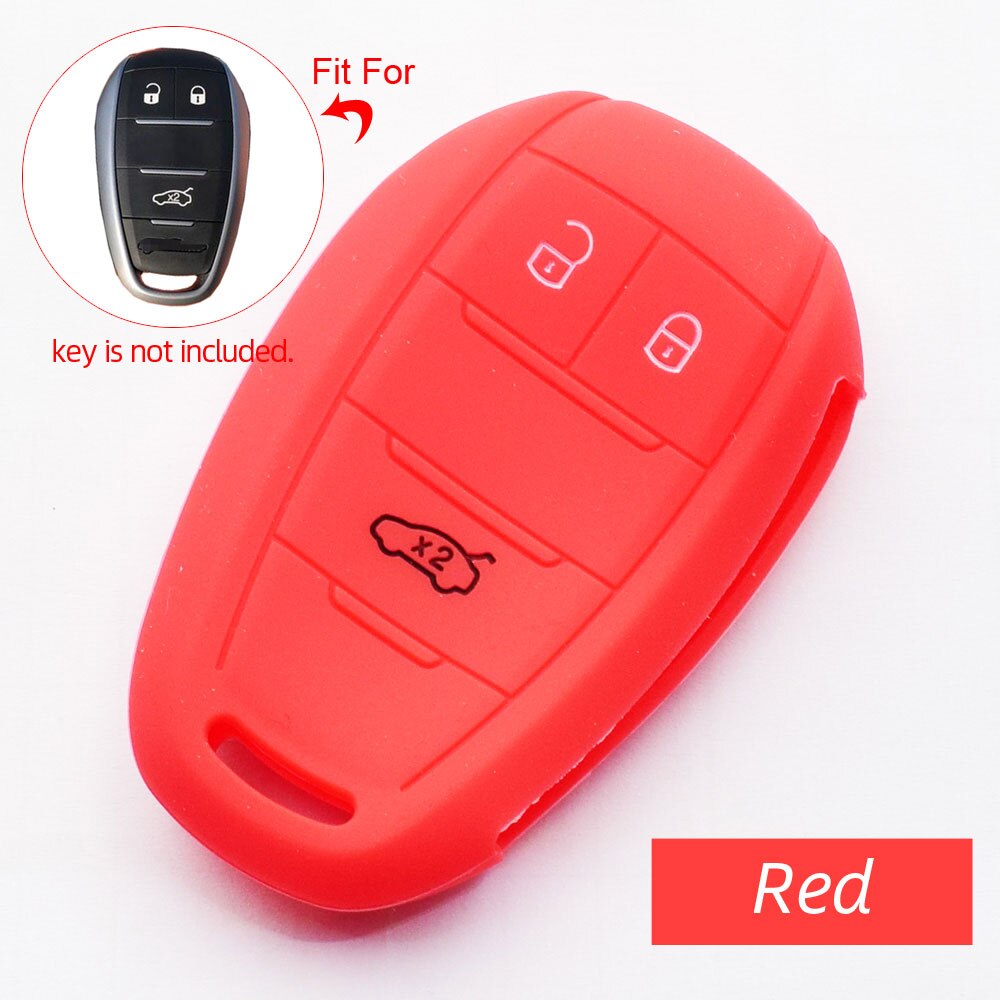 Coque de protection en Silicone pour clé de voiture Alfa Romeo Giulia Stelvio, étui souple pour télécommande intelligente à 3 boutons,: Red