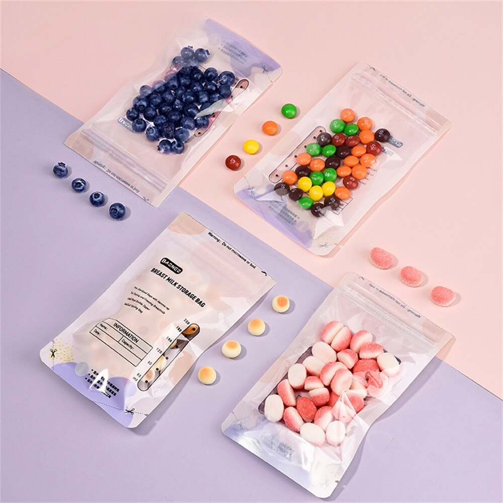 Baoneo 200mL Milk Freezer Bags Mother Milk Baby Food Storage Breast Milk Storage Bag BPA Free Baby Safe Feeding Bags Feeding