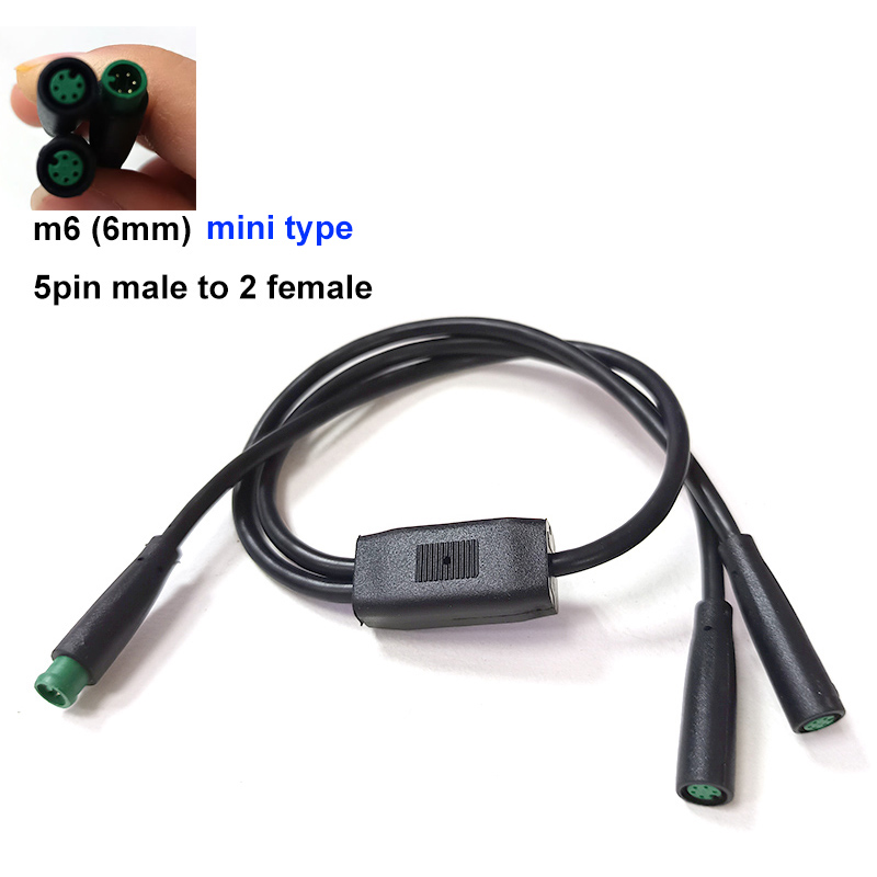 6 mm M6 2 3 5 Stift 1 Stecker auf 2 Buchse Splitter Julet elektrisch Hintern Kabel Stecker für E-Fahrrad wasserdichtes Signalsensor-Kabel: Lavendel