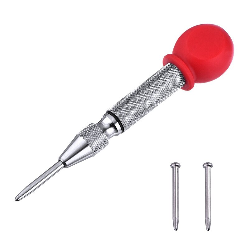 5 Inch Automatic Center Hole Punch Marker Scriber Window Puncher Breaker Tool with Cushion Cap and Adjustable Impact, 2 Pieces R