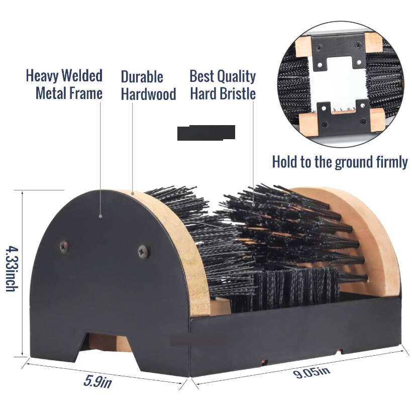 Boot Scrubber Cleaner Shoe Brush - Mountable Boot Scrubber Buffer for Boots, Shoes, Sneakers - Indoor/Outdoor Boot Scraper