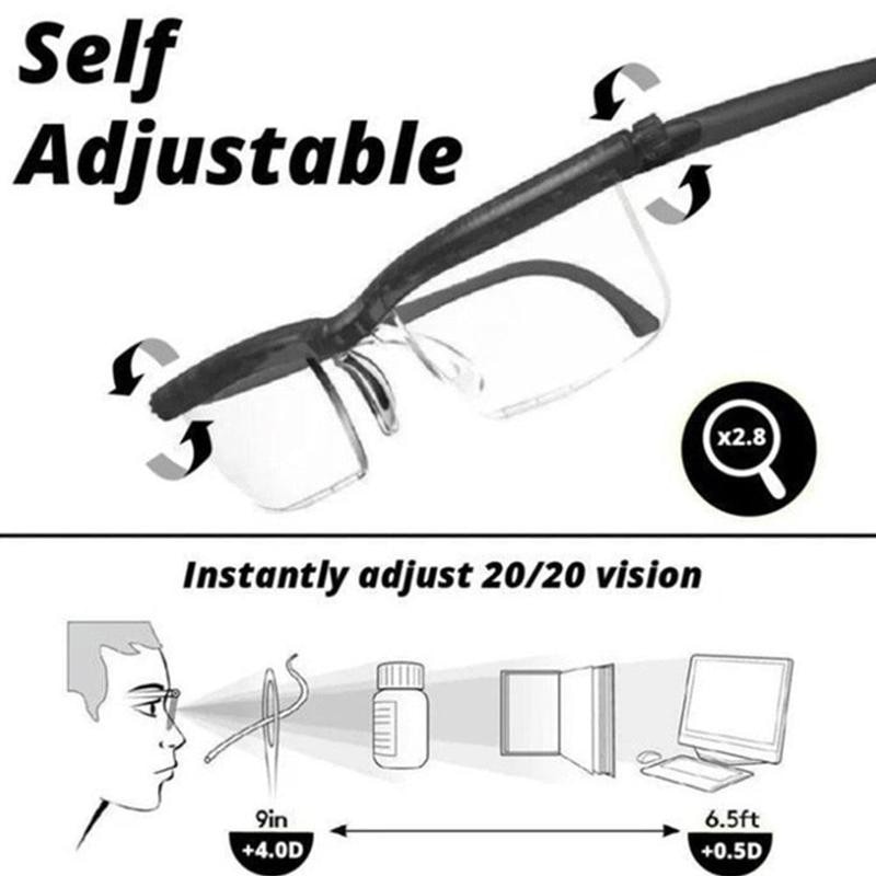 thumbnail image 2 of Aritek Adjustable Glasses – Variable Focus For Reading & Distance Vision (Unisex, Black Frame, Clear Lens) 2 of 5