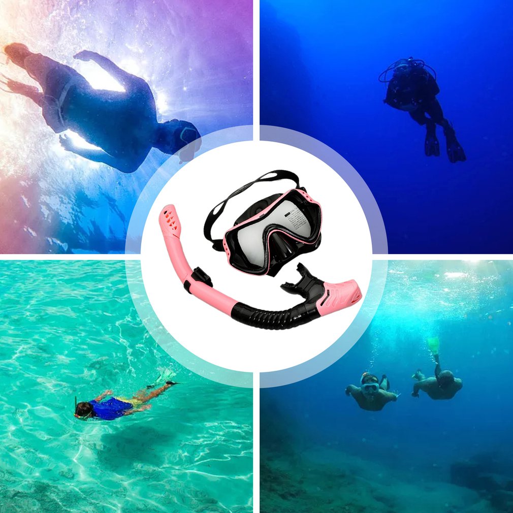 Scuba Diving Masks Snorkeling Set Adult Silicone Skirt Anti-Fog Goggles Glasses Swimming Pool Equipment