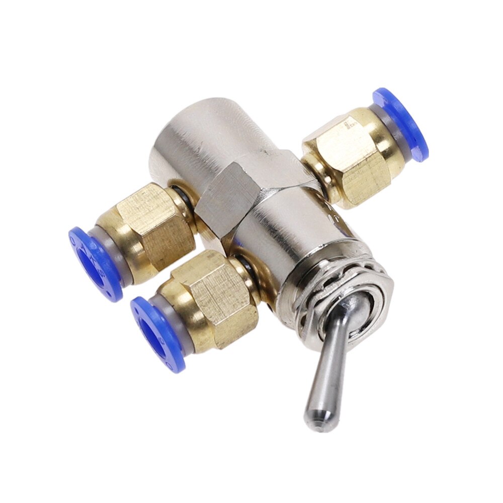 Exhaust valve 2 Position 5 Way Toggles Cylindrical Mechanical Air Pneumatic Valve switch w Fiittings TAC2-4V