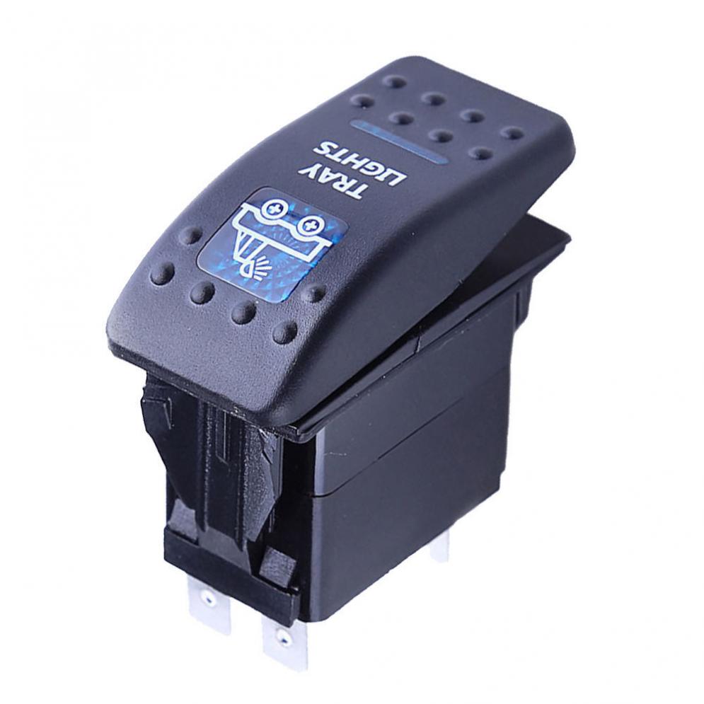 Interruptor basculante a prueba de agua, 12V, 20A, barra ARB 5P, luz LED azul, venta de coche