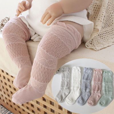 Newborn Infant Kid Baby Girls Boys Breathable Mesh Pantyhose Knee Long Tights Soft Knee High Stocking Candy Color Cute 1 Pairs