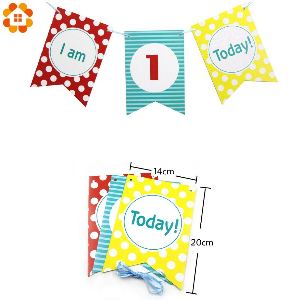 1Set "Ik Ben 1 Vandaag" Roze/Blauw Papier Banner Garland Baby Jongen Meisje Voor Mijn Eerste baby Douche Een Jaar Verjaardagsfeestje Decoratie