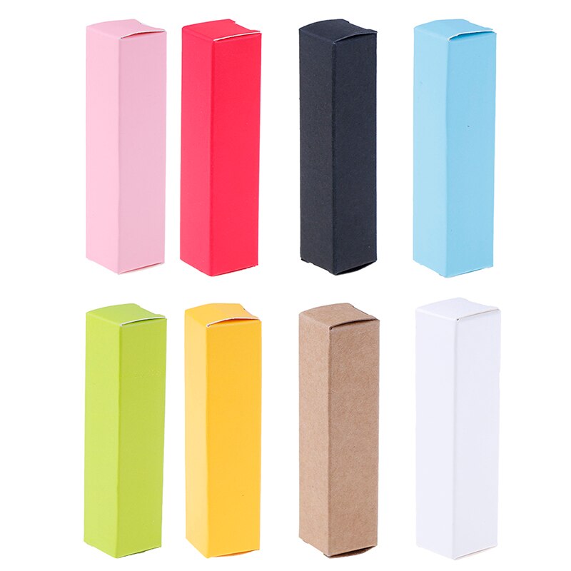 10pcs Kraft Paper Cardboard Box For Lipstick Cosmetic Essential Oil Package Box Rectangle Perfume Bottle Packaging Boxes