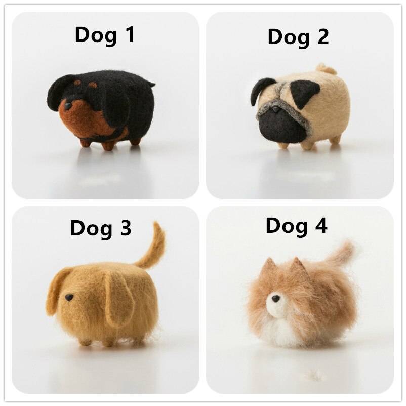 DIY artesanía de lana de fieltro sin cara perro Shiba Corgi Teddy Doll Material paquete hecho a mano costura tela artesanal juguete aguja fieltro gato
