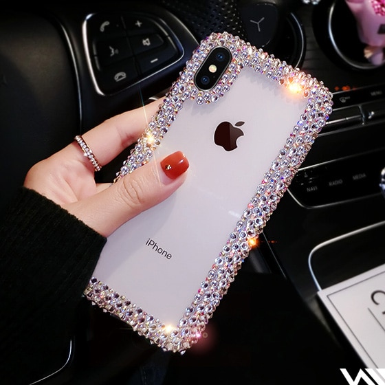 Di lusso del Rhinestone di Modo di Cristallo Molle di TPU di Caso Per Il Iphone X XR XS Max di Caso Per Il Iphone 6 6S Plus 7 più 8 Più Il Caso di