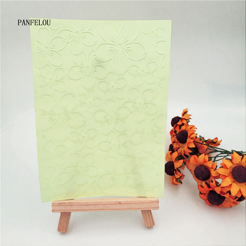 Panfelou cherry blossom embossing mappar plast för scrapbooking gör det själv mall fondant tårta fotoalbum påskkort gör