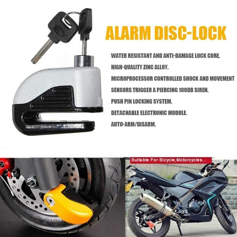 Motorcycle Disc Brake Alarm Lock Motorcycle Mountain Lock Alarm Disc Wheel Bike Lock Safety Brake Alarm Anti-theft Brake Di T2T3