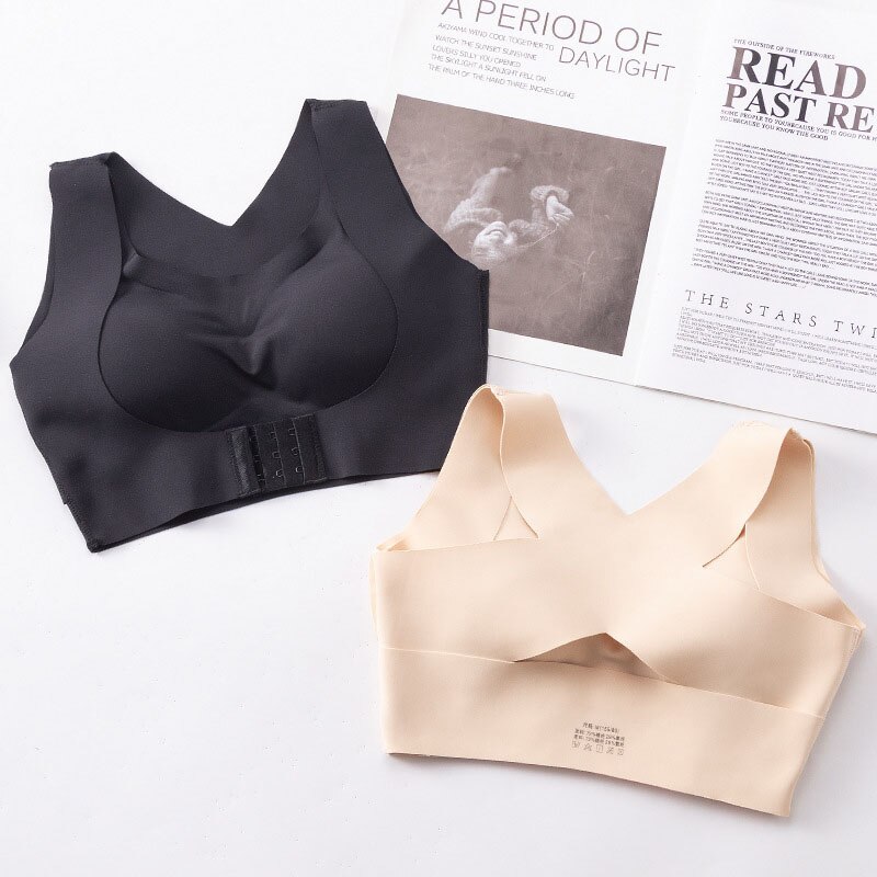 Women Sexy Underwear Push Up Bras For Support Chest Bustier Removable Chest Pad Bralette 3 Row Hooks Shaper Seamless Brassiere