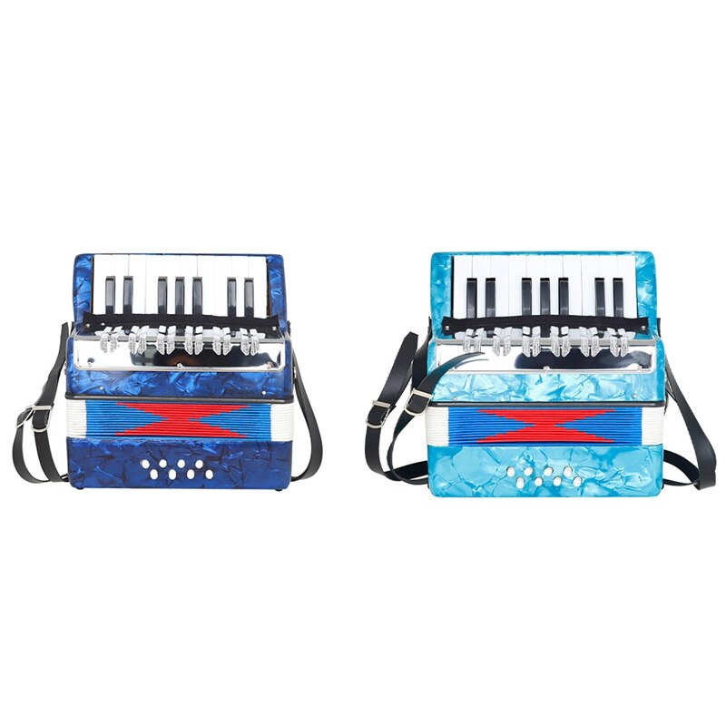 SEWS-Kids Accordion, 17 Keys 8 Bass Piano Accordion, Mini Musical Instruments for Early Childhood Teaching
