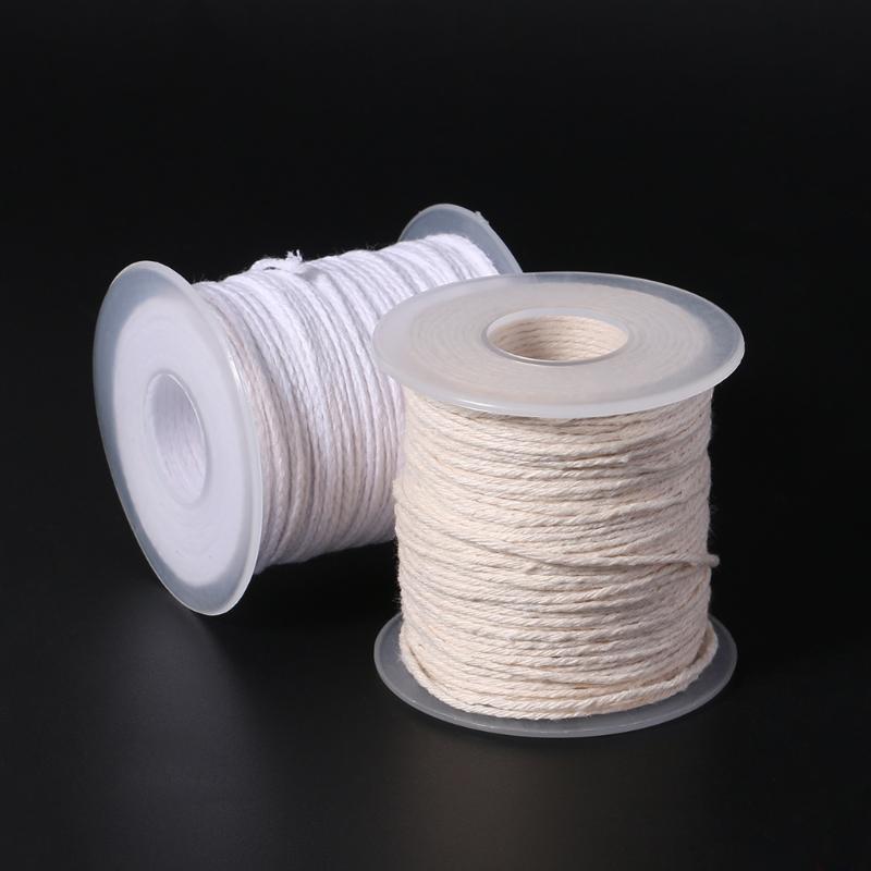 1 Pc 61 M Katoenen Touw Gevlochten Kaars Kern Spool Non-Rook Diy Olie Lampen Kaarsen Levert Gevlochten/twisted Touw