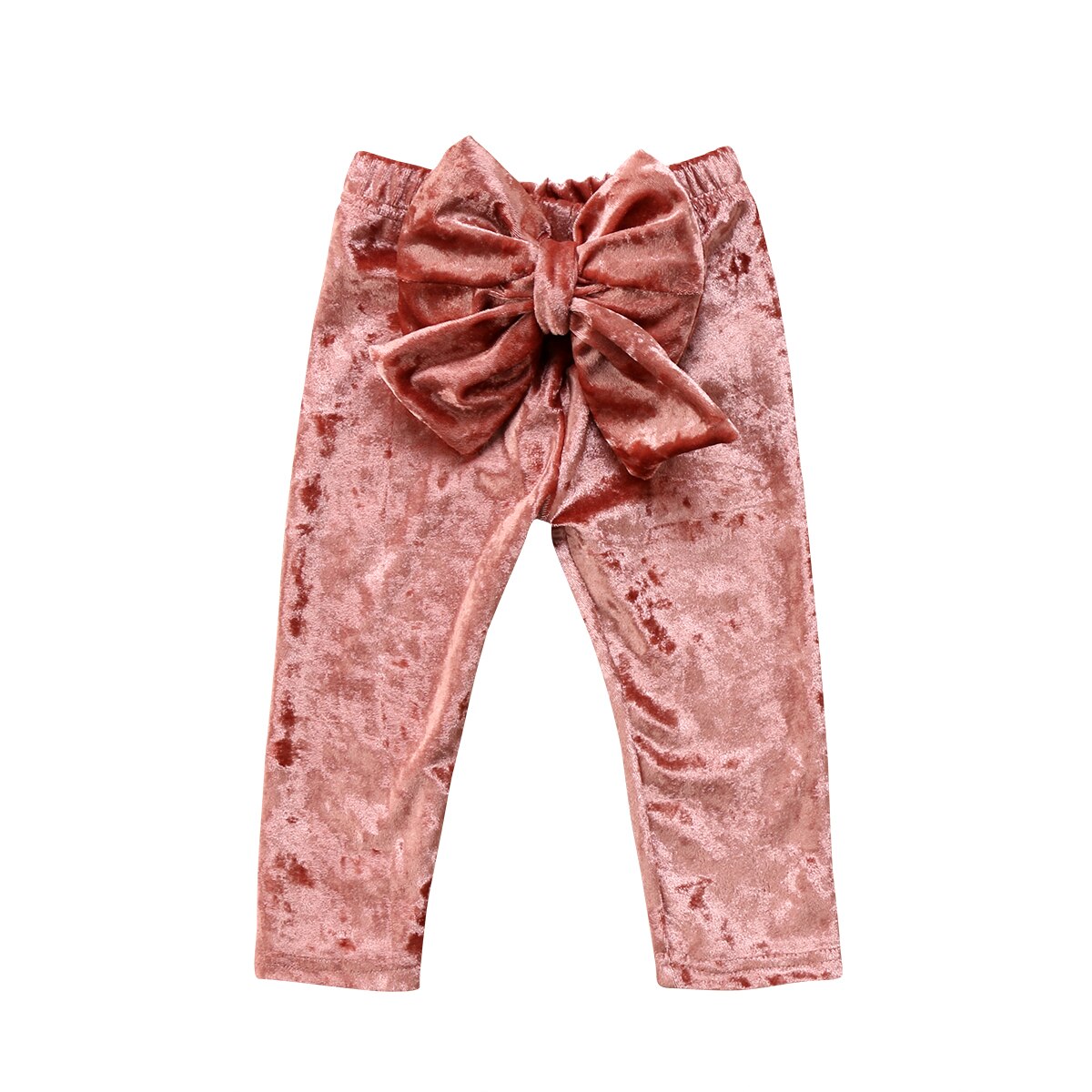 Pantalones de terciopelo de princesa para niños y niñas, pantalones de de boda con lazo grande, pantalones de Pleuche elástico suave, ropa: B / 12 meses