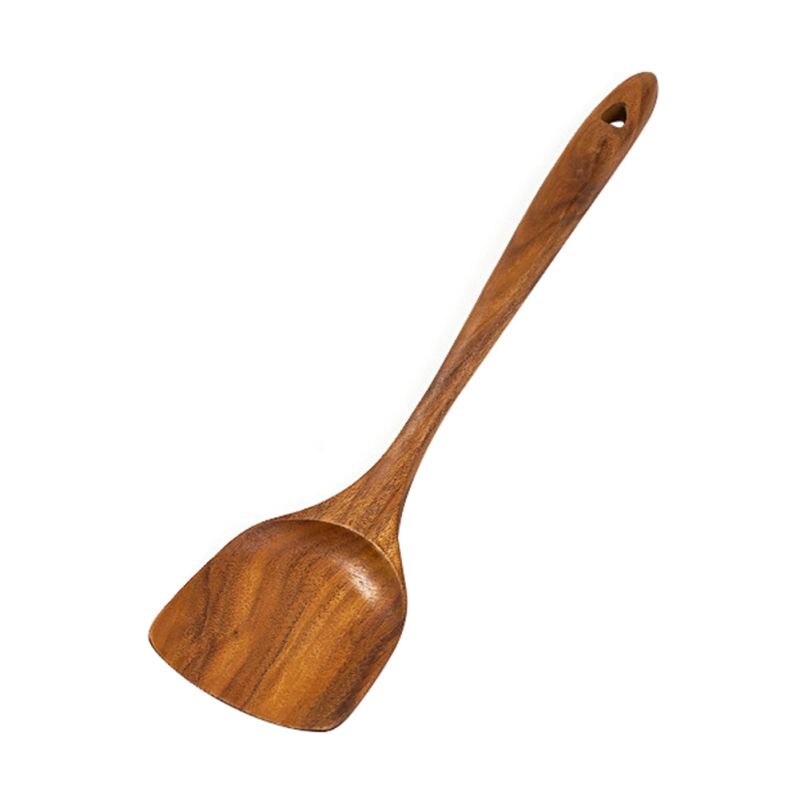 Teak Wood Turner Spatula Spoon Kitchen Accessories Non-Stick Cookware Cooking Tools Wooden Shovel Kitchen Utensils: 6
