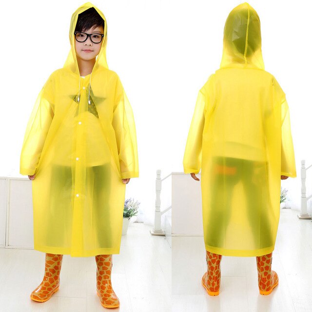 Fghgf gennemsigtig børn regnfrakke pige børn regnfrakke vandtæt dreng capa wiche eva rygsæk regndæksel poncho regntøj: Gul