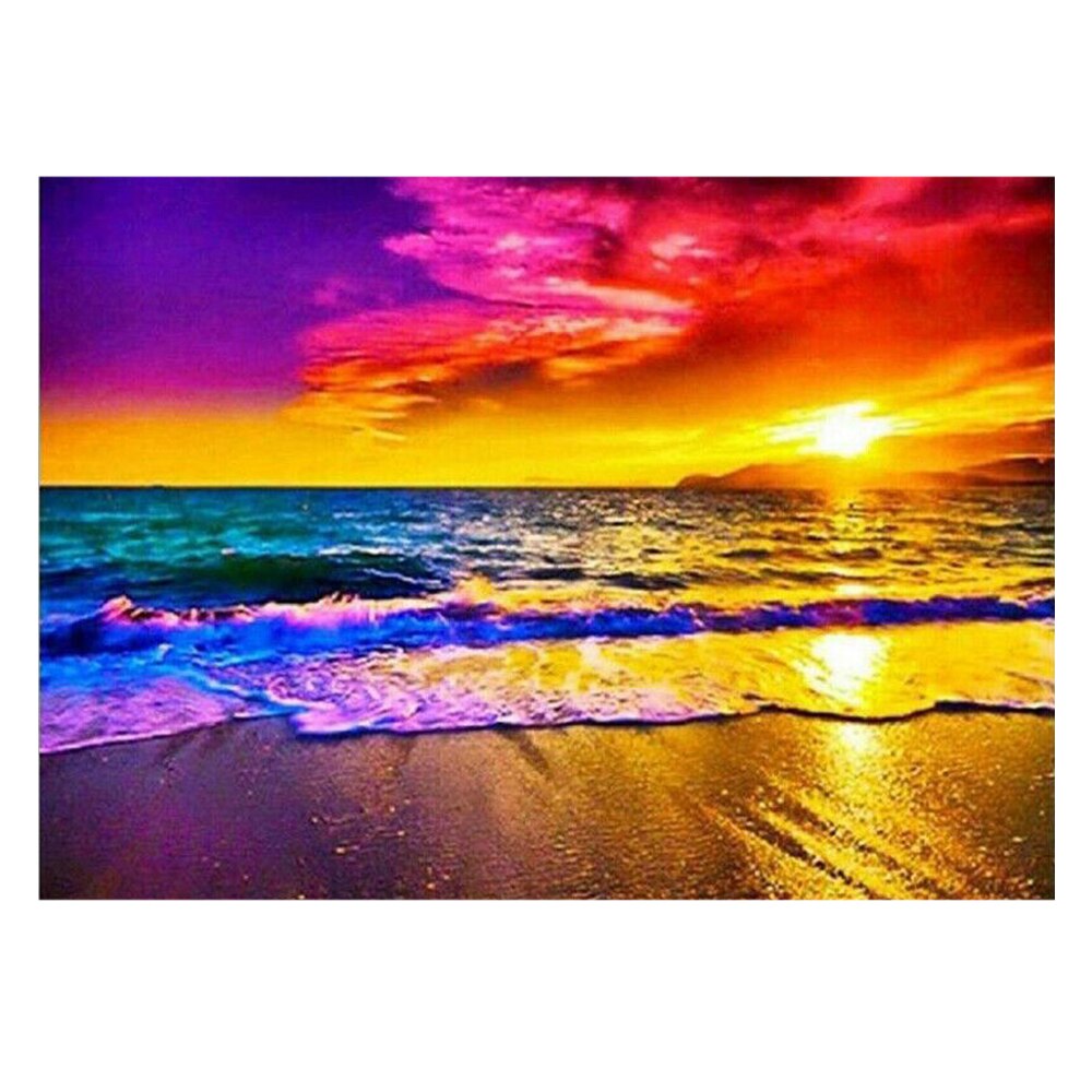 Full Square Diamond Painting Waterfall 5D DIY Diamond Embroidery Mosaic Landscape Art Kits Home Decoration 40cm x30cm: 7