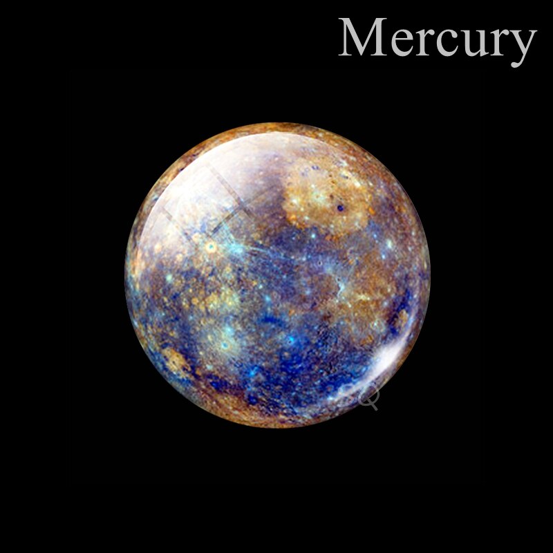 50MM Eight Planets Fridge Magnet Full Moon Earth Solar System Planet Universe Galaxy Nebula Star Refrigerator Magnets Home Decor: Mercury
