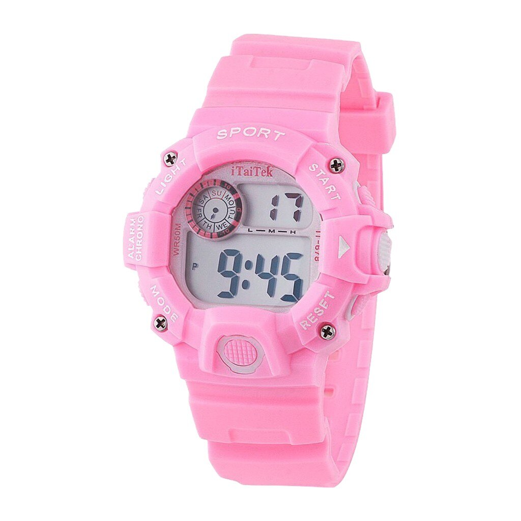 Kids Digitale Horloges Multifunctionele Lichtgevende Waterdichte Sport Horloge Mode Elektronische Horloge Kinderen Klok Horloges: E