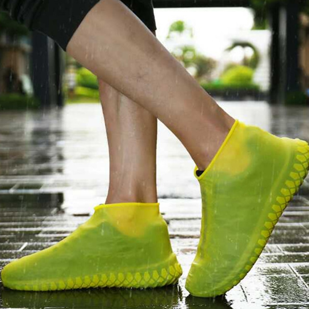 Unisex udendørs silikone cykling anti slip sko cover genanvendelig regn vandtæt tyk overshoes mænd kvinder rejse støvler beskytter