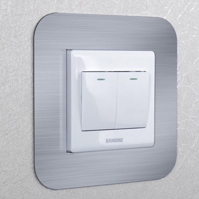 Prosta anty-brudna klamra typu nieprzylepna akrylowa naklejka strąk włącznik ochronny robić domu salon pyłoszczelna ochronna: pojedynczy 9x9cm / szary