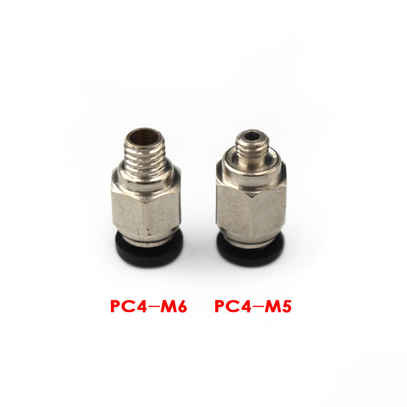 2 pcs 3D printer accessories PC4-M6/M5 straight-through pneumatic connector Teflon through joint quick connector