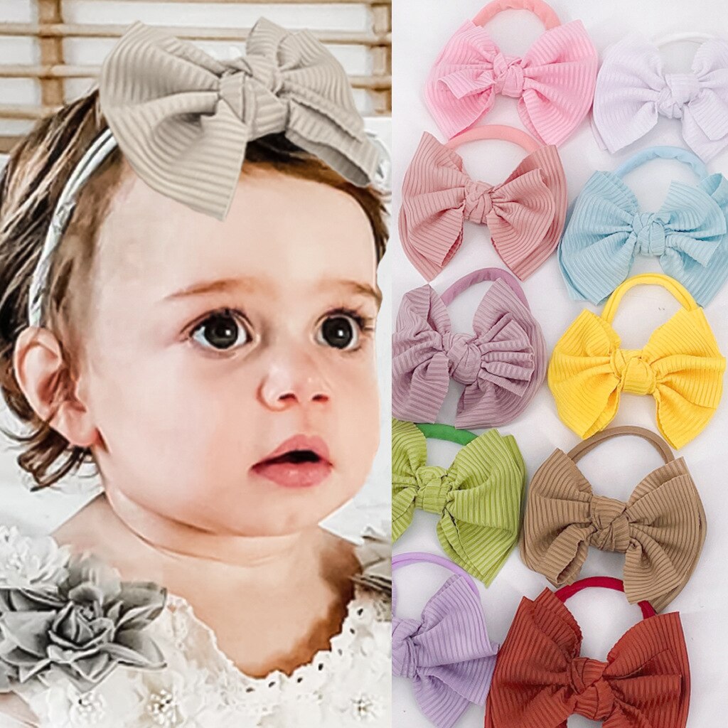 3 Stks/set Baby Haar Strikken Nylon Hoofdband Voor Meisjes Schattige Kinderen Zachte Elastische Nylon Haarband Kinderen Haar Accessoires Kids hoofddeksels