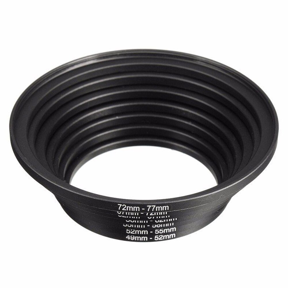 7pcs Camera Mini Photography Ring Adapter 49 77mm Practical Outdoor Step Up DSLR Durable Lens Filter Aluminum Alloy