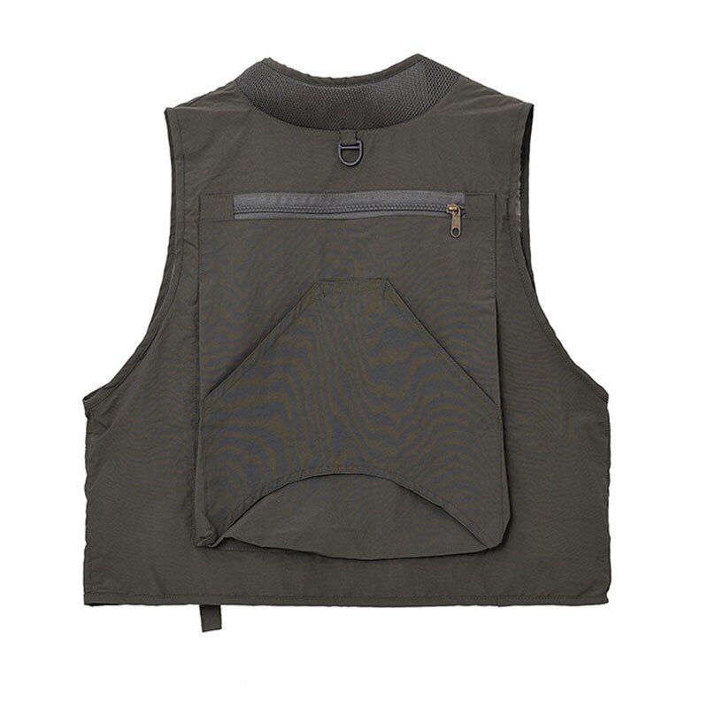 Chaleco de pesca de malla para hombre, chaqueta con múltiples bolsillos para fotografía, trabajo al aire libre, chaleco para entrevista, abrigo para acampar al aire libre y senderismo