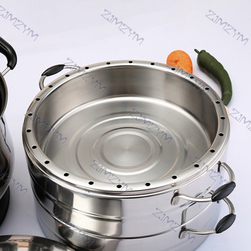 3 Layers Electric Steamer Cooker 28/30/32cm Stainless Steel Steamer Commercial Steaming Pot Multi-function Food Steamer Boiler