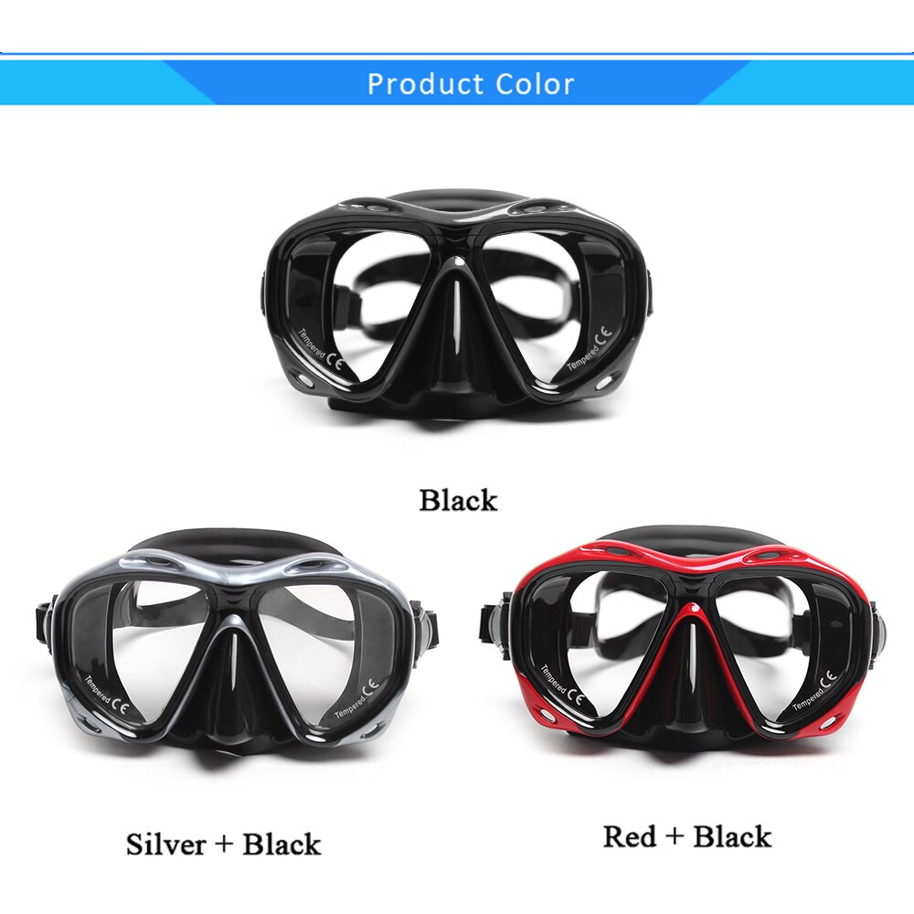 Silicone Gear Scuba Diving Mask Equipment Snorkel Adults Anti-Fog UV Waterproof Swim/Dive Glasses Men Women