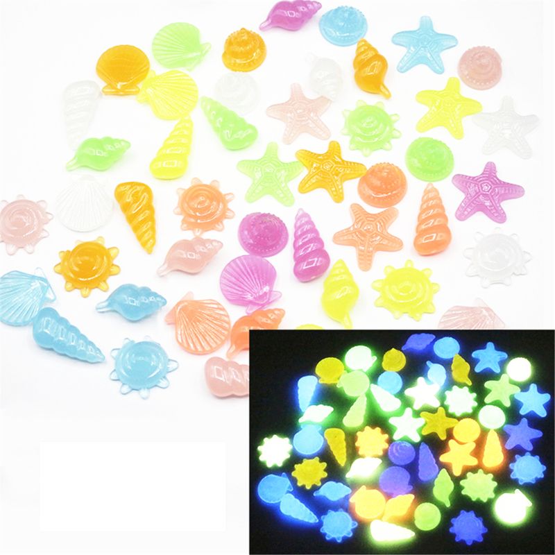 80pcs Glow in the Dark Stones Rocks for Walkways Garden Path Patio Lawn Yard Decor Fish Tank 72XC