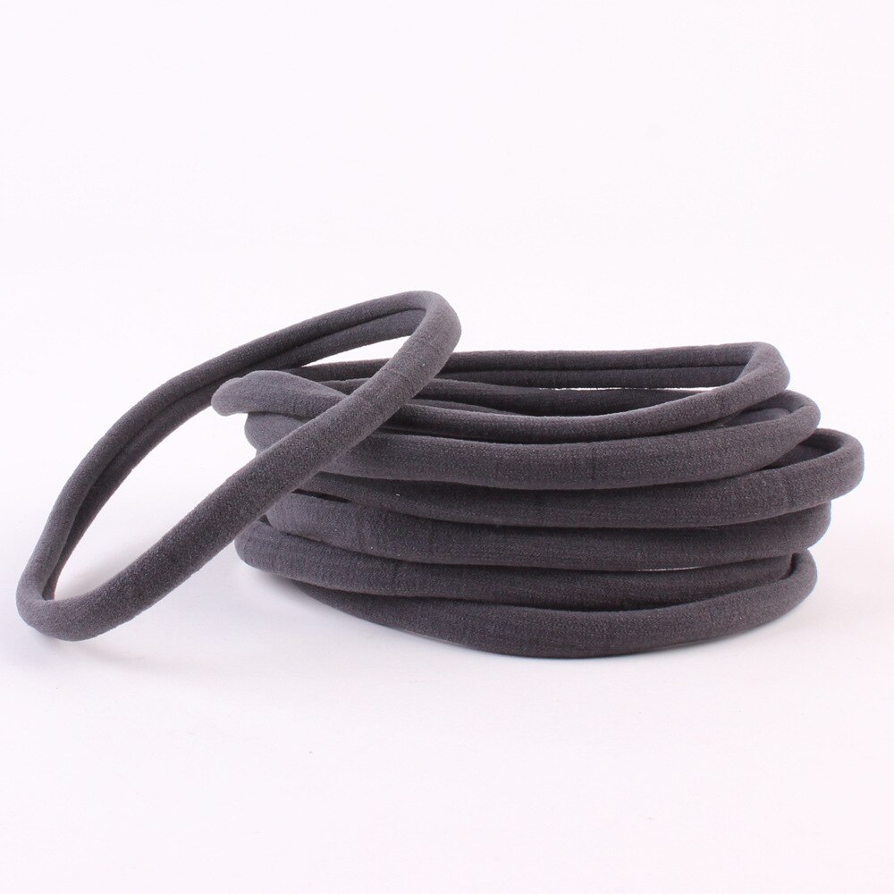 10 st/lot nylon pannband för baby flicka gör det själv hårtillbehör elastiskt pannband barn flickor barn huvudbonader baby turban: Svart