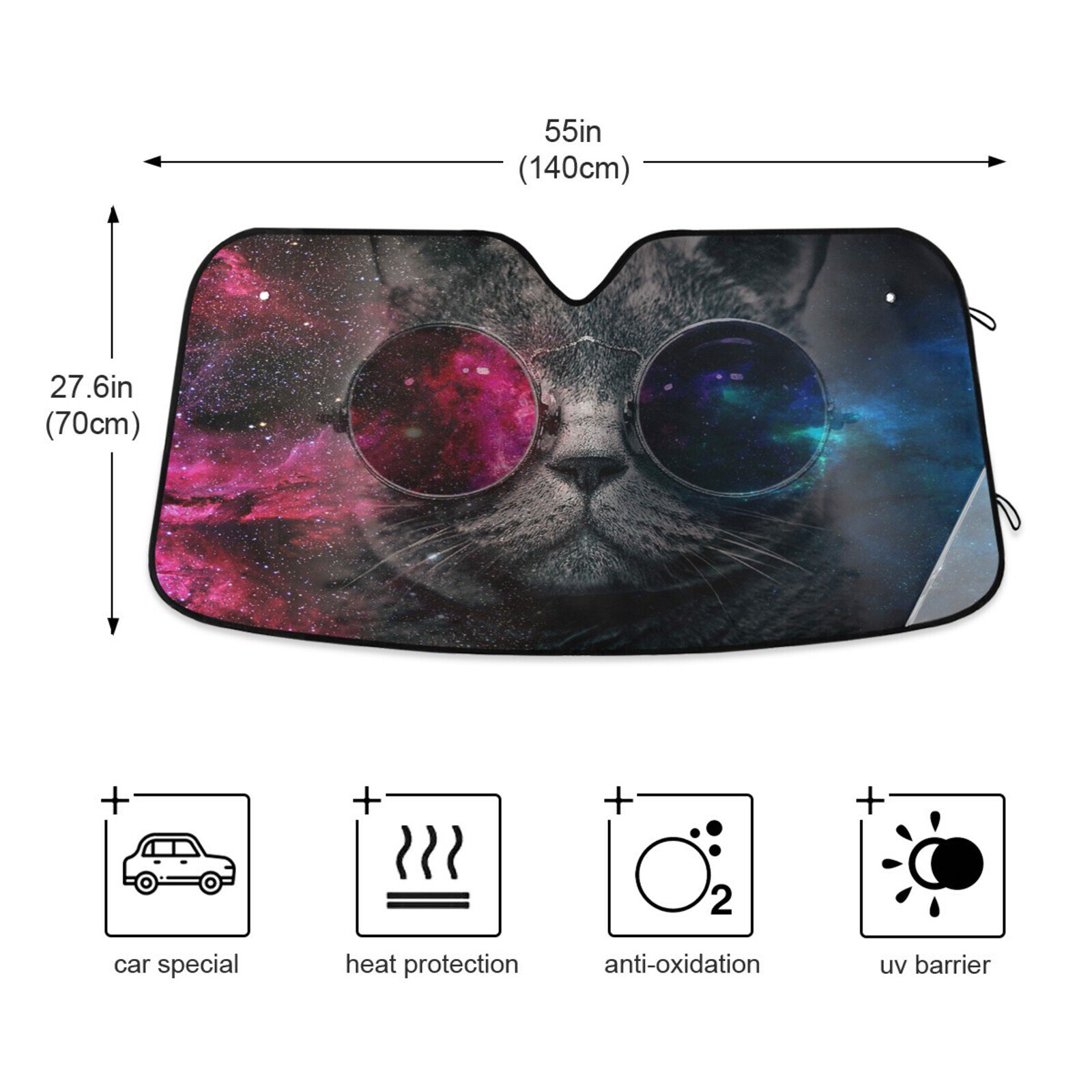 Parasole per auto via lattea e gatti stampa parasole finestra anteriore copertura parasole tende interni protezione parabrezza accessori