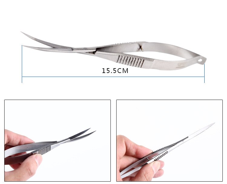 VIV-tijeras para plantas acuáticas de acero inoxidable, pinzas, herramienta de limpieza, ADA: Blanco