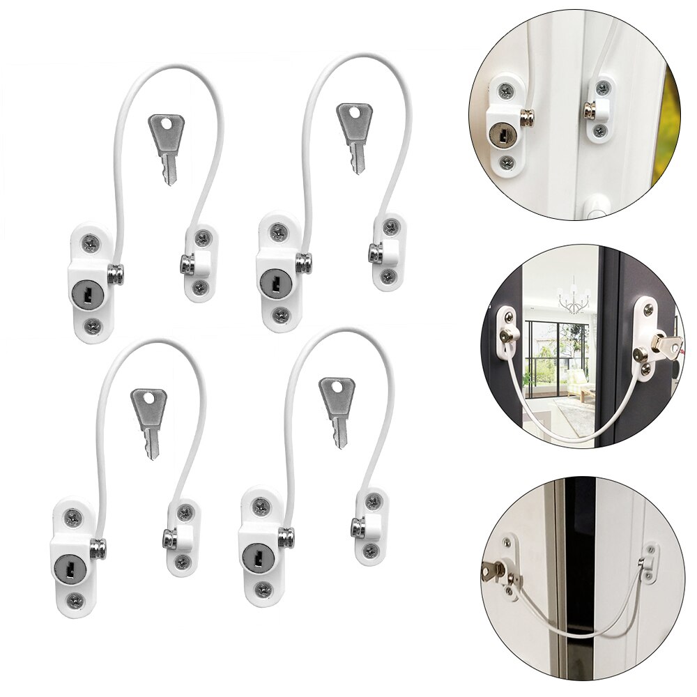 4 Stks/partij Baby Veiligheid Sloten Kinderen Bescherming Window Lock Voor Kids Baby Veiligheid Sloten Rvs Kind Venster Limiter