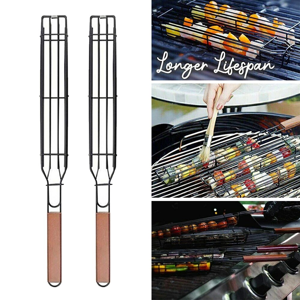 Portable Stainless Steel BBQ Grill Mesh Barbecue Tool Barbecue Basket Barbecue Grill Grill Kitchen Utensils Barbecue Tools