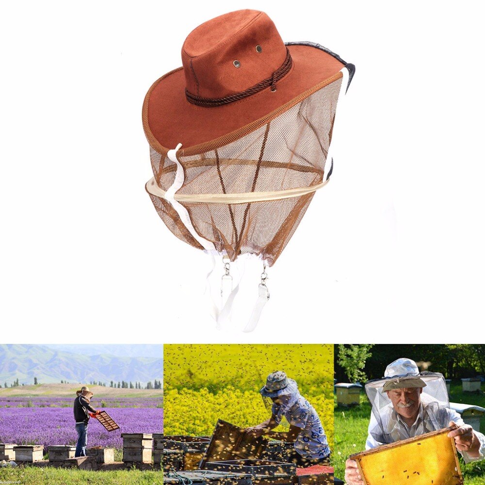 Imkerhoed imker cowboy mesh volledig gezichtsmasker hoed anti-muggennet sluier gezichtsbeschermer imkerbenodigdheden