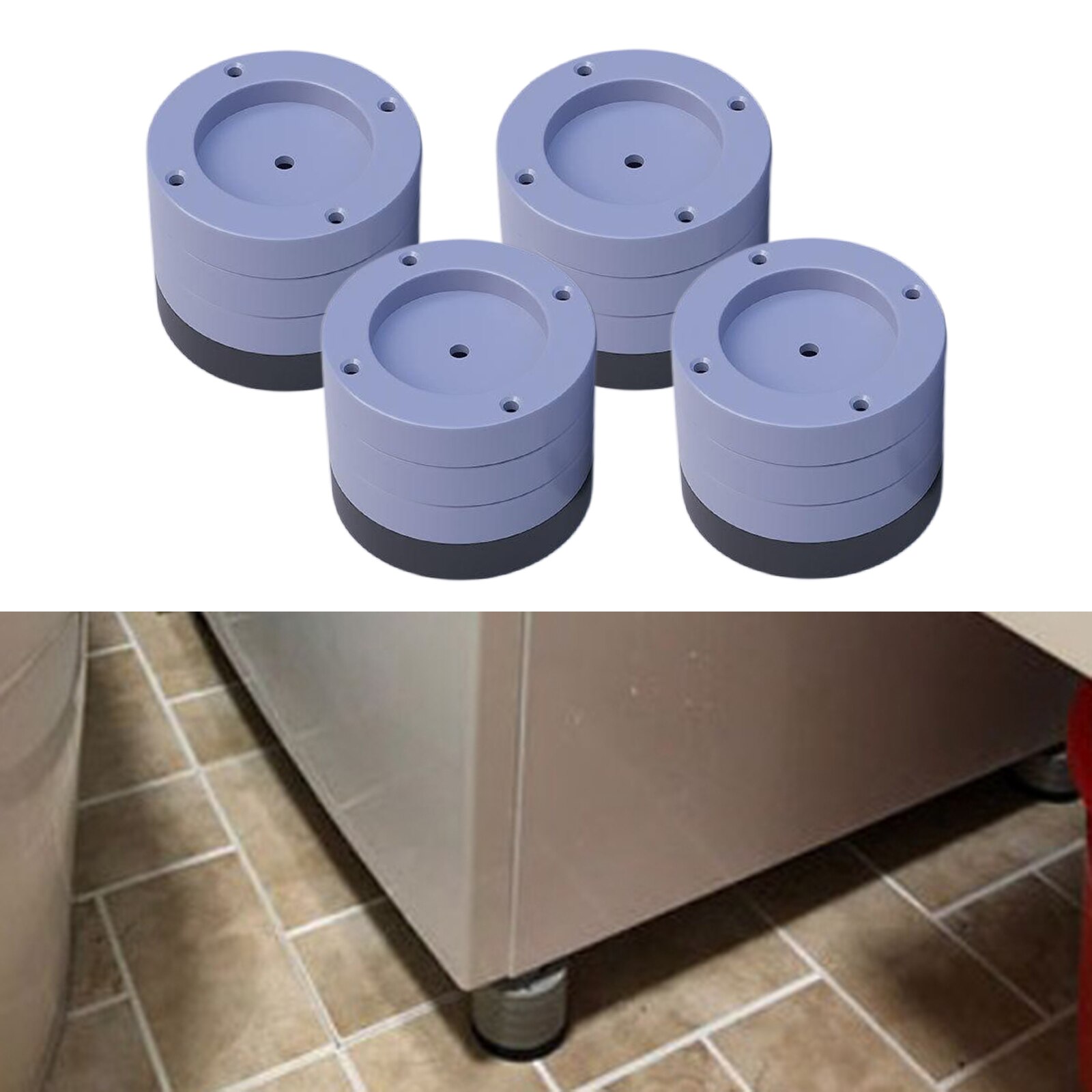 4 Pcs Rubber Base Washer and Dryer Anti Vibration Mat Pads for Refrigerator