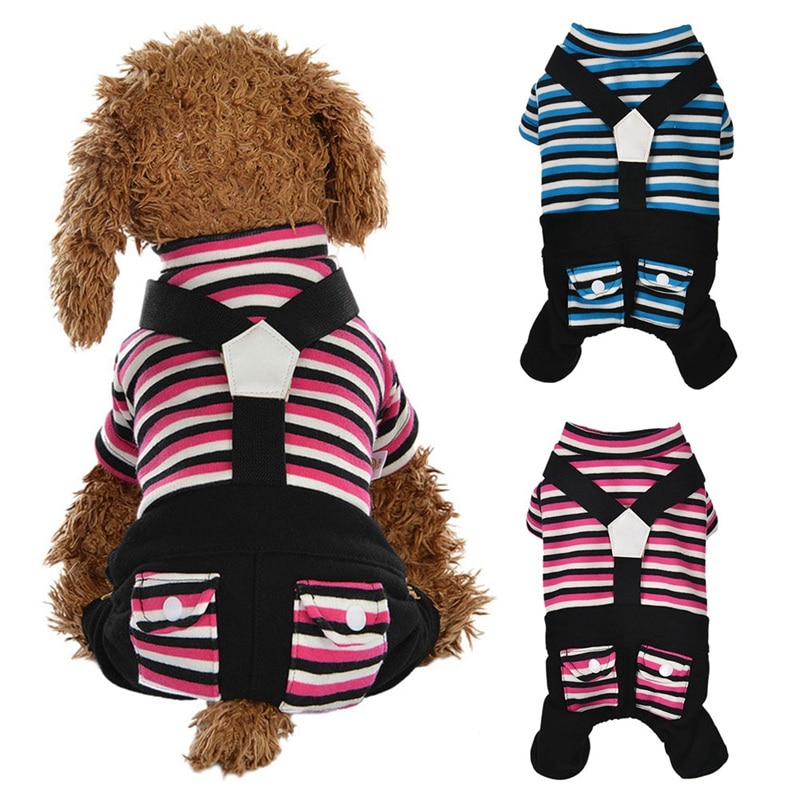 Huisdier Honden Kleding Leuke Honden Kostuum Strip Jumpsuit Yorkshire Terrier Puppy Overalls Bib Broek Lente Herfst !