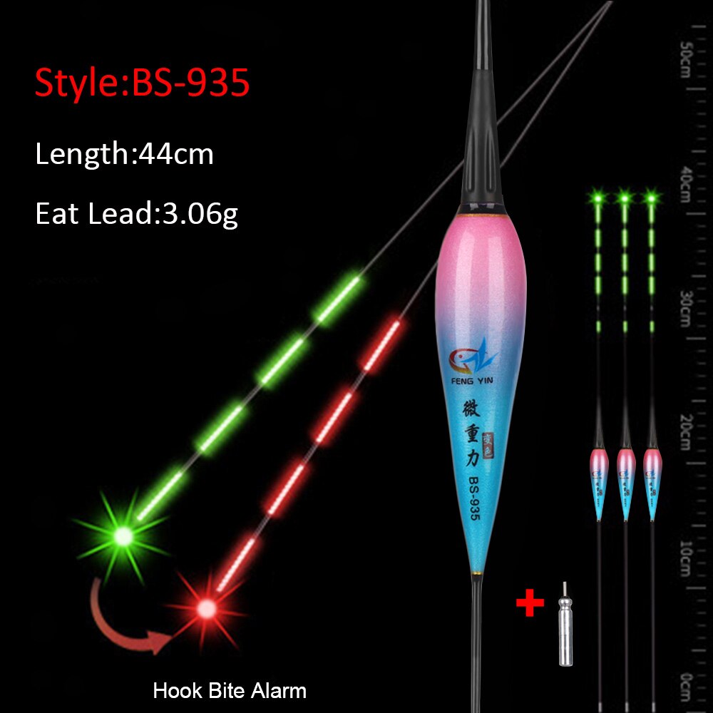 Smart Fishing Float Bite Alarm Fish Bite Aas Led Automatic Night Elektronische Veranderen Boei Strike Intelligente Vissen Acce: BS-935