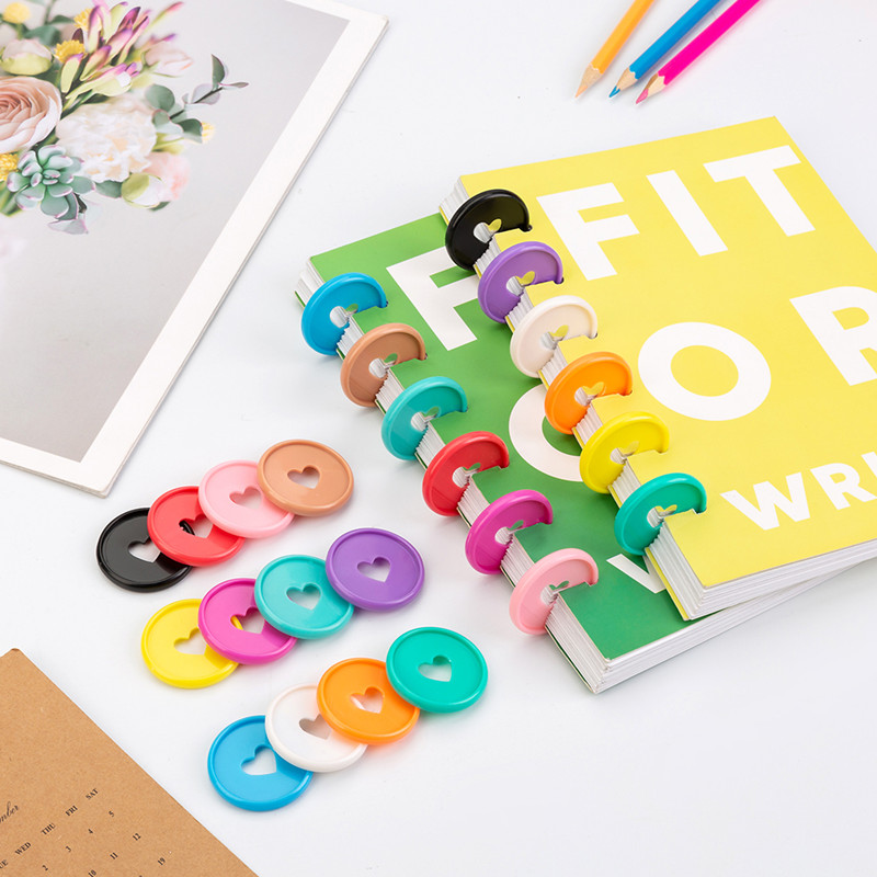 100 Pcs Loose Leaf Binder for Notebooks 28mm Solid Heart Binding Rings for Scrapbooking Diy Planner Discs