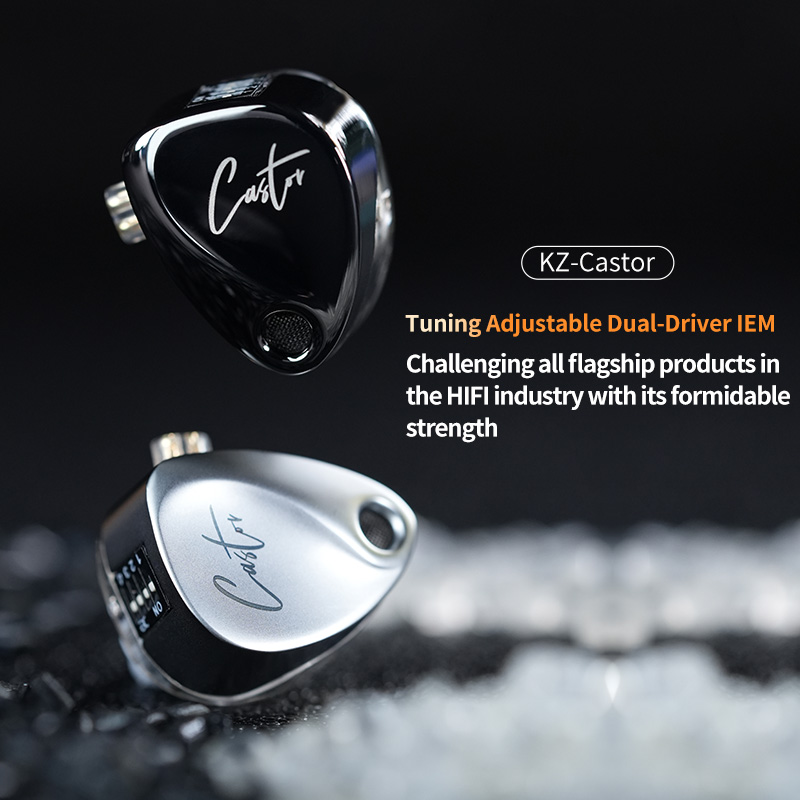 KZ Castor in Ear słuchawki HiFi 2DD dynamiczne wysokiej klasy regulowane słuchawki Monitor słuchawki słuchawki douszne z redukcją szumów zestawy słuchawkowe basowe PR2 ZAR