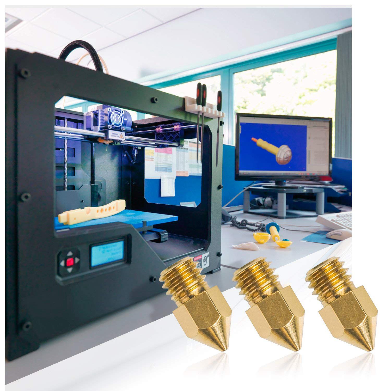 Boquilla de impresora 3D, cabezal extrusor MK8 para Creality Cr10, 0,4mm, 20 unidades