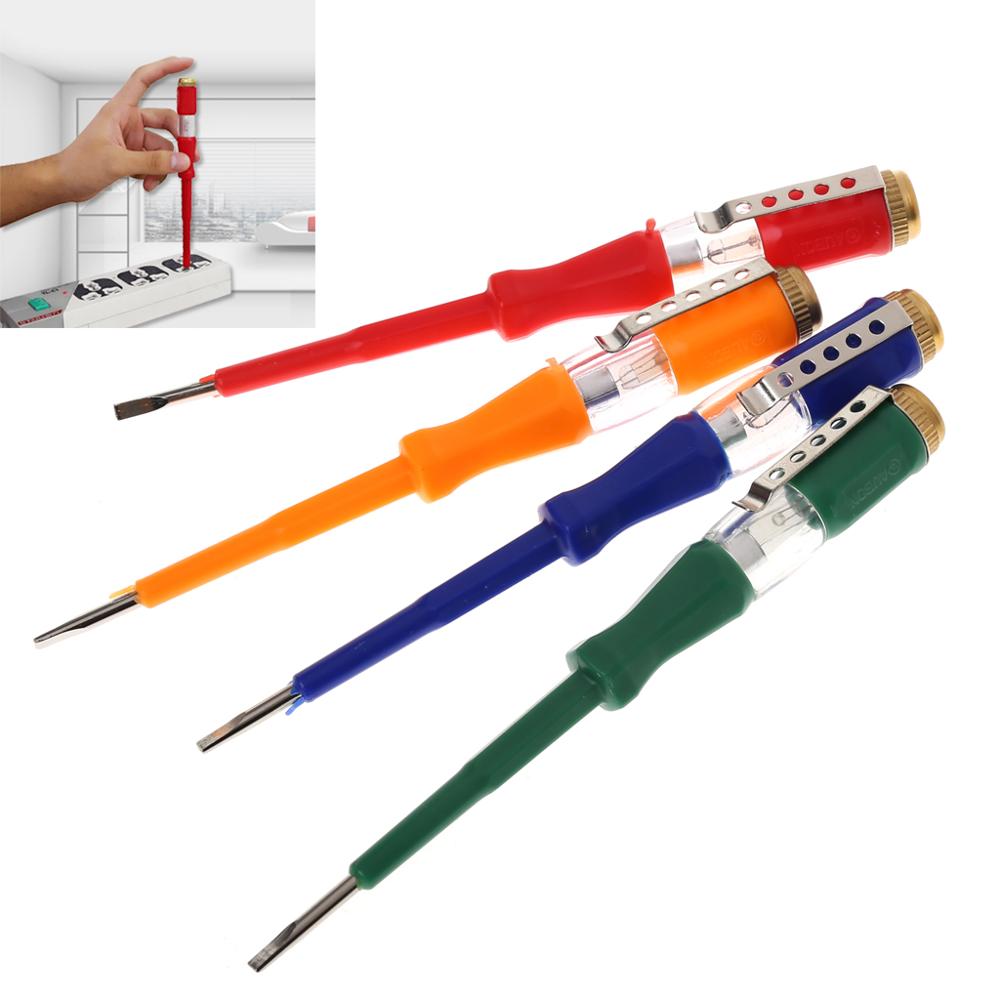 Farverig test pen bærbar flad skruetrækker elektrisk værktøj lys enhed