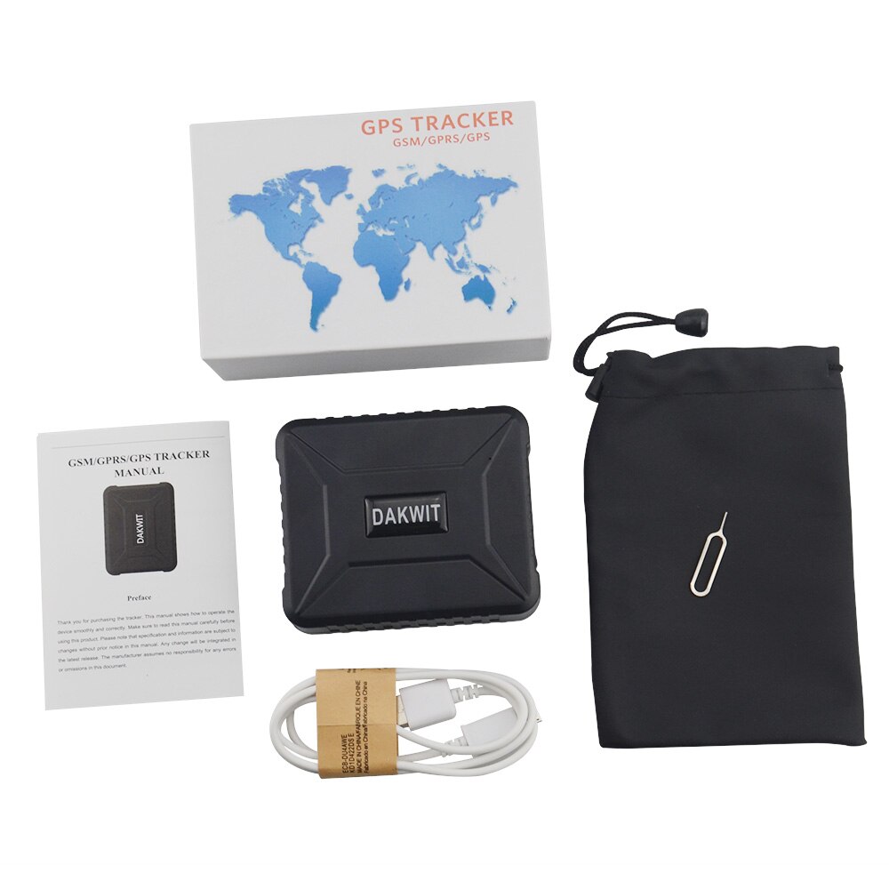 Mini GPS Vehicle Tracker TK8002 with Strong Magnet Fall Off Vibration Alarm with Dustproof Bag Realtime Tracking Device Locator: With box