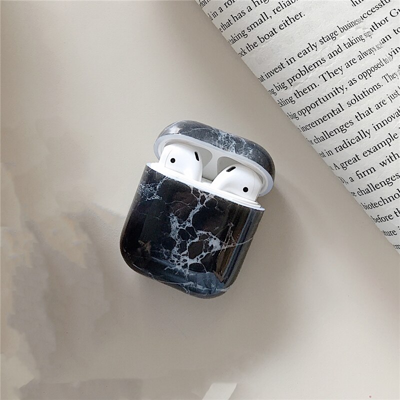 Luksus marmor hovedtelefon etui til airpods pro 2 etui bluetooth øretelefon opladningstaske til airpod 2 1 pro hårdt pc cover tilbehør: Airpods 2 1 01